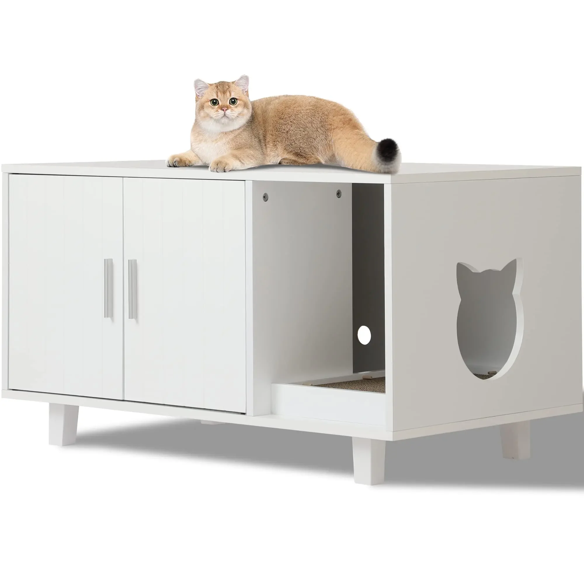 Mobili per lettiera per gatti nascosti mobili moderni per toilette per gatti panca per lettiera per gatti in legno mobili per scatole