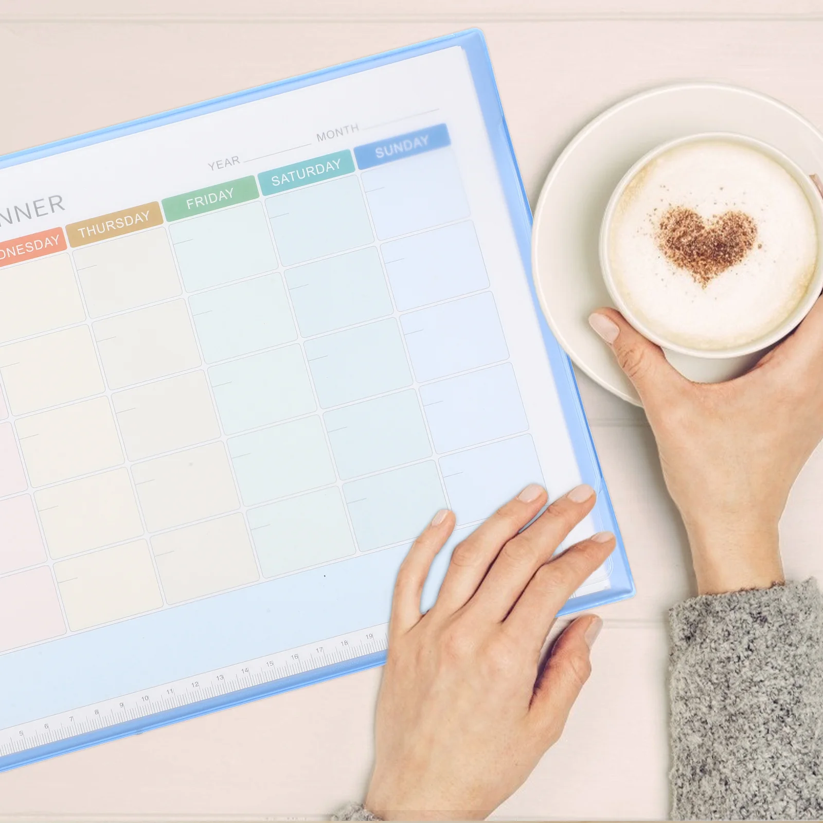 

A4 Blank Monthly Planner Undated Desk Calendar Blue Flexible Monthly Planning Productivity Tools Home Office Scheduling Task