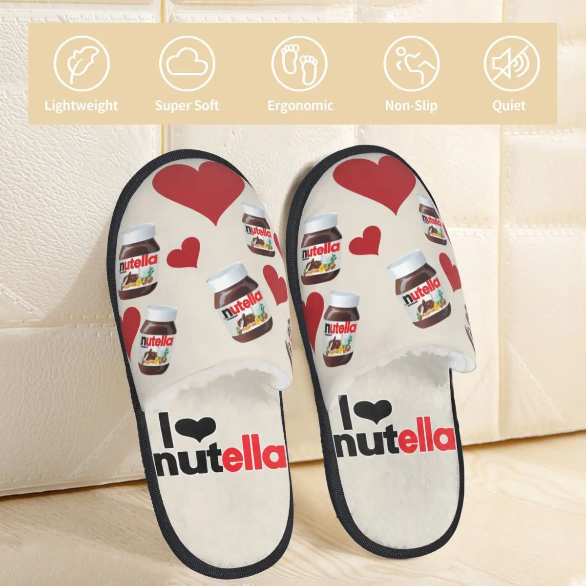 Foods Nutella Cartoon Men Women Furry slippers Cosy pantoufle homme Home slippers