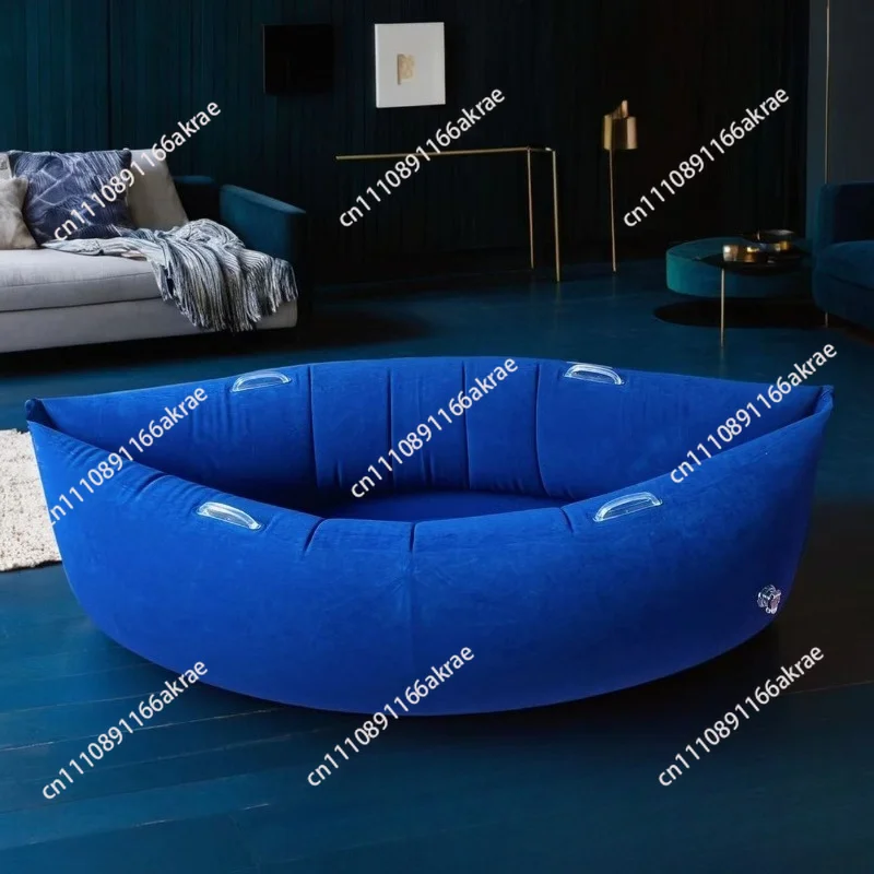for PVC inflatable flocked rocking chair, canoe boat-shaped children's recliner, portable sofa, indoor and outdoor camping bed