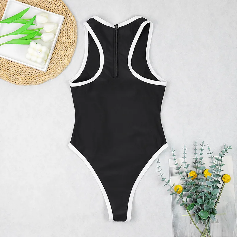 Bikini One Piece Swimsuit 2026 White Black Swimwear Women Swimsuit Push Up Bathing Suit Beachwear Monokini Female SwimmingSuit view 4