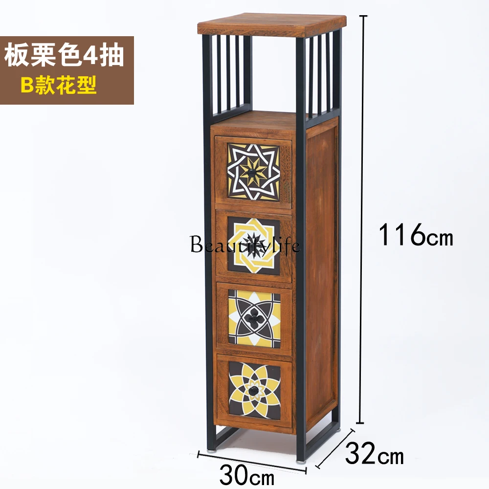 American Country Retro Storage cassettiera soggiorno Gap Storage Rack