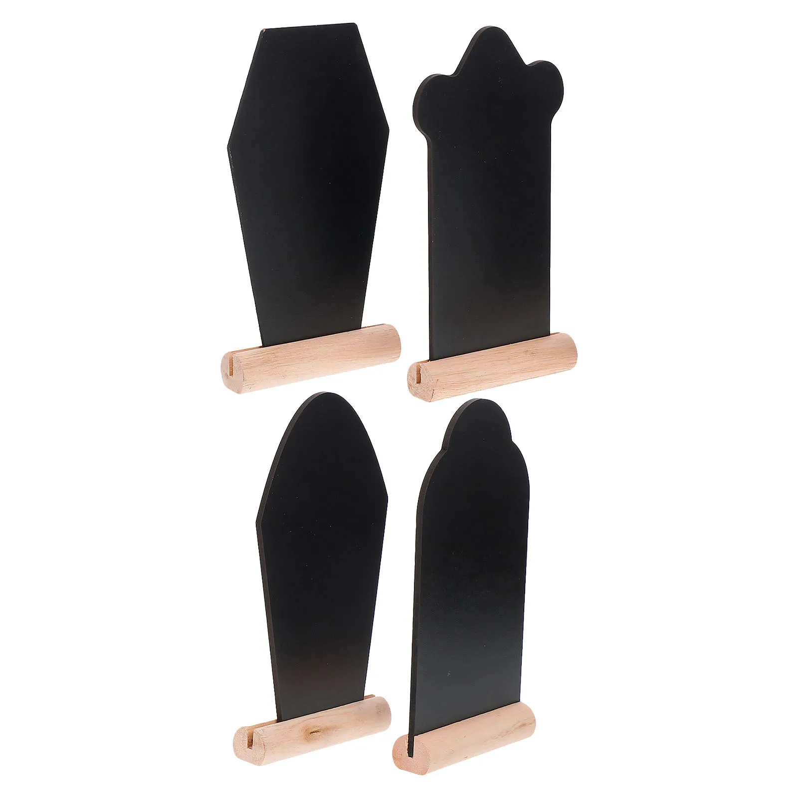 Pizarra con forma de lápida, decoración de Pascua, tablero de mensajes de ataúd, carteles de madera, tablero de escritura de notas de fiesta, ataúd de madera, 4 Uds.