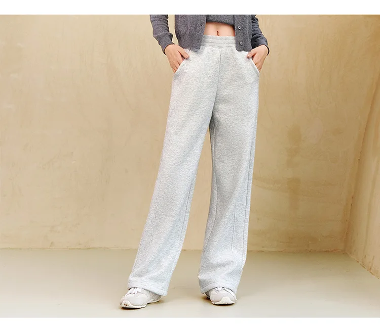 Semir Hosen Damen Thermische Antibakterielle Hosen 2024 Winter Neue Elegante Polar Fleece Einfarbige Weite Hosen – Detail 9