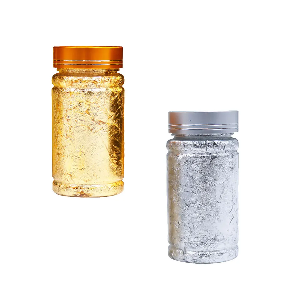 

2Pcs 3g Gold Silver Foil Paper Nail Art Sticker Decal Glitter Easy Storage Not Easy Break Phone Case Decoration