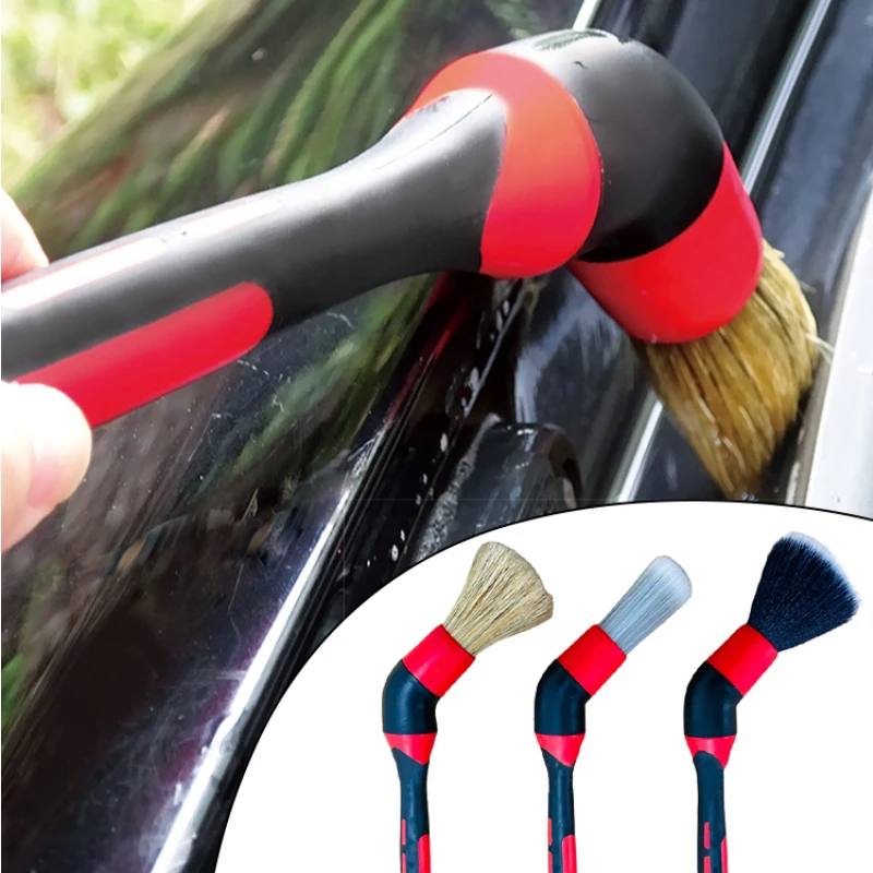 

Car Detailing Brush Super Soft Auto Round Head Interior Brush Wheel Air Outlet Vent Car Detail Elbows Brush Car Cleaning Tool