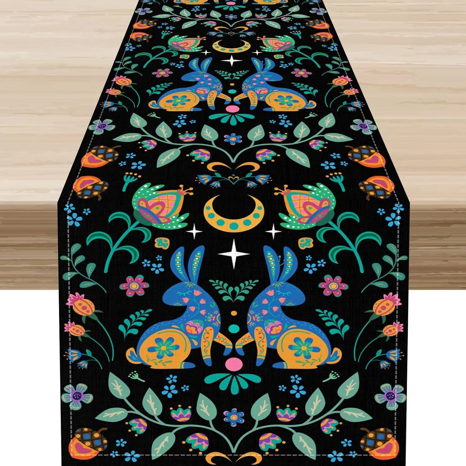 

Мексиканский День мертвых Цветочная дорожка для стола Talavera Fiesta Decor Dia De Los Muertos Кухонная дорожка для обеденного стола Декор для вечеринки