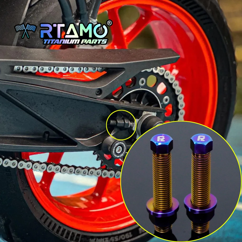 RTAMO Gr5 Titanium Bolts Rear Frame Pipe Cover Sprocket Nut Water Pump Chain Adjust Screw Fit for KTM 890 Duke