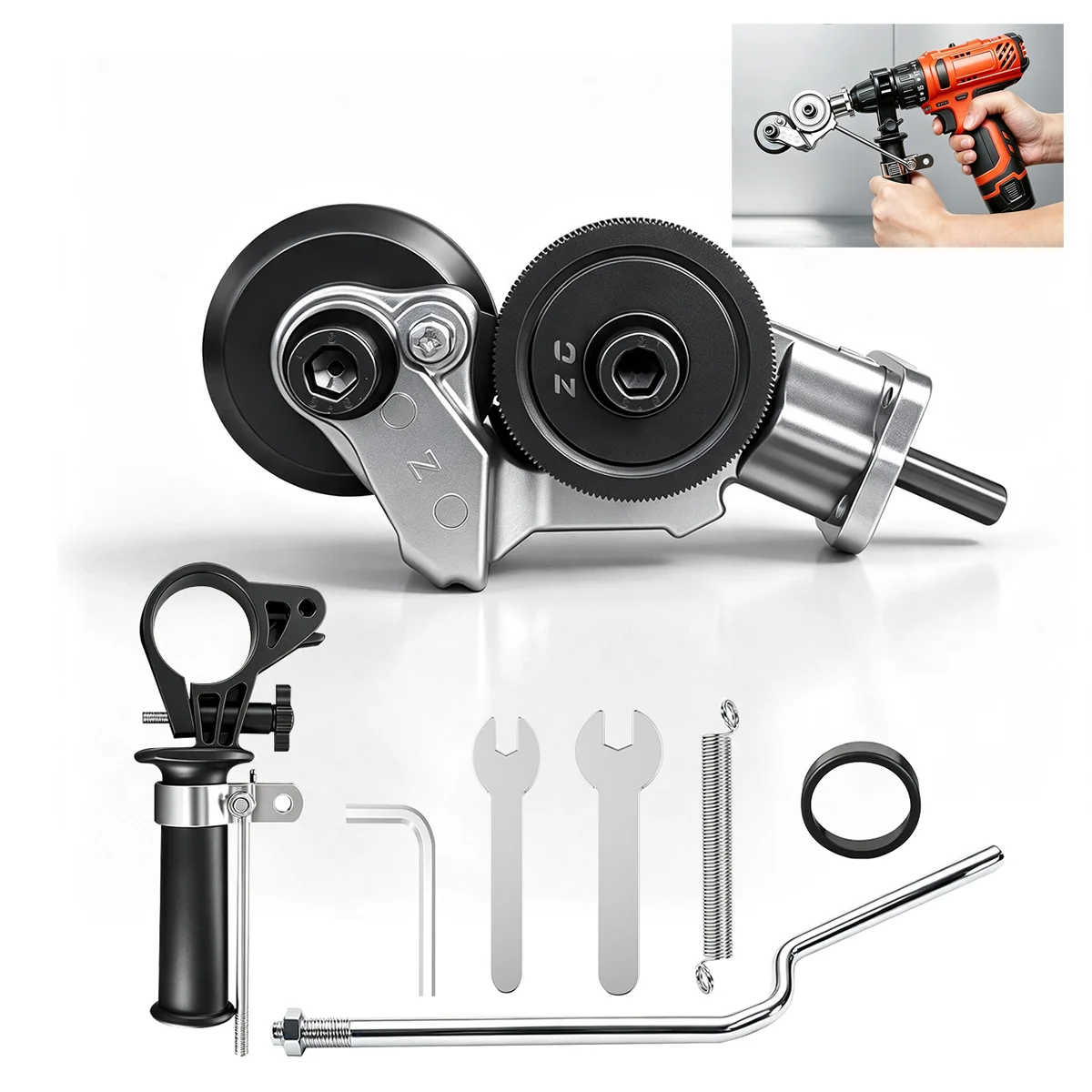 Electric Drill Plate Cutter Attachment Double Headed Free Cutting Tools Iron Metal Sheet Cutter Plate Punch Scissors