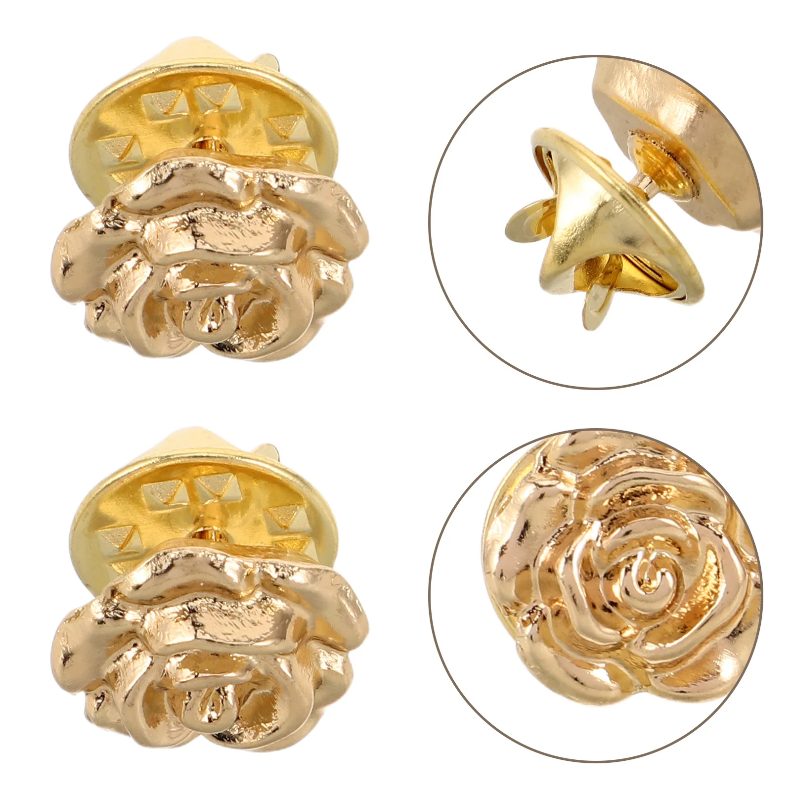

4Pairs Vintage Rose Flower Lapel Pins Elegant Brooch Alloy Jewelry Accessories for Jackets Dresses Hats Rose Flower Jewelry