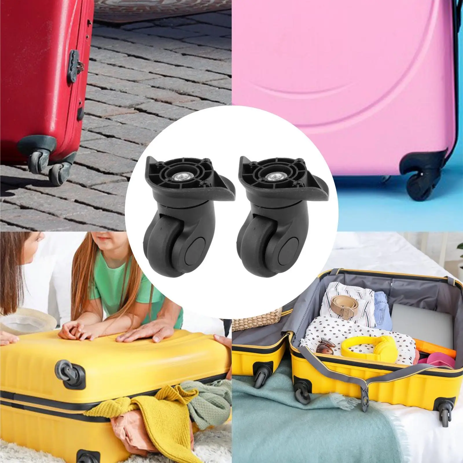 2Pcs Universal Suitcase Wheel Plug in Suitcase Repair Set Detachable for A19