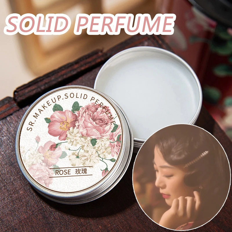 Solid Perfume Balm Women Men Portable Pockets Floral Scent Freshness Light Fragrance Rose Lotus Jasmine Deodorants Birthday Gift