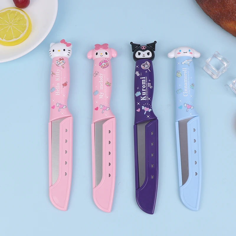 Sanrio Hello Kitty Fruit Knife Anime Kuromi Cinnamoroll Stainless Portable Knife Tool Kitchen Accessories Cartoon Kitchenware