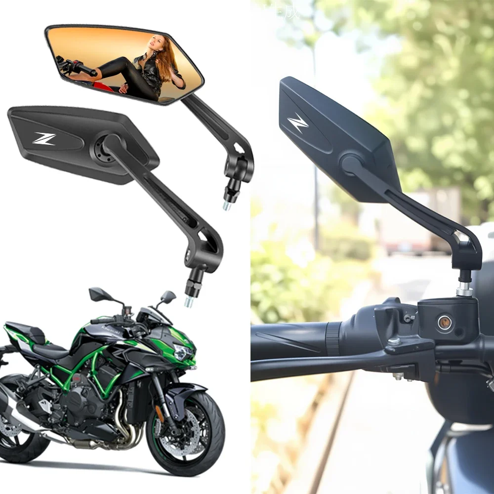 1 Pair 8/10mm Motorcycle Rear View Mirrors Modifying Convex Mirror For Z Z400 Z900 Z800 Z750 Z650 Z300 Z1000SX Rear view Mirrors