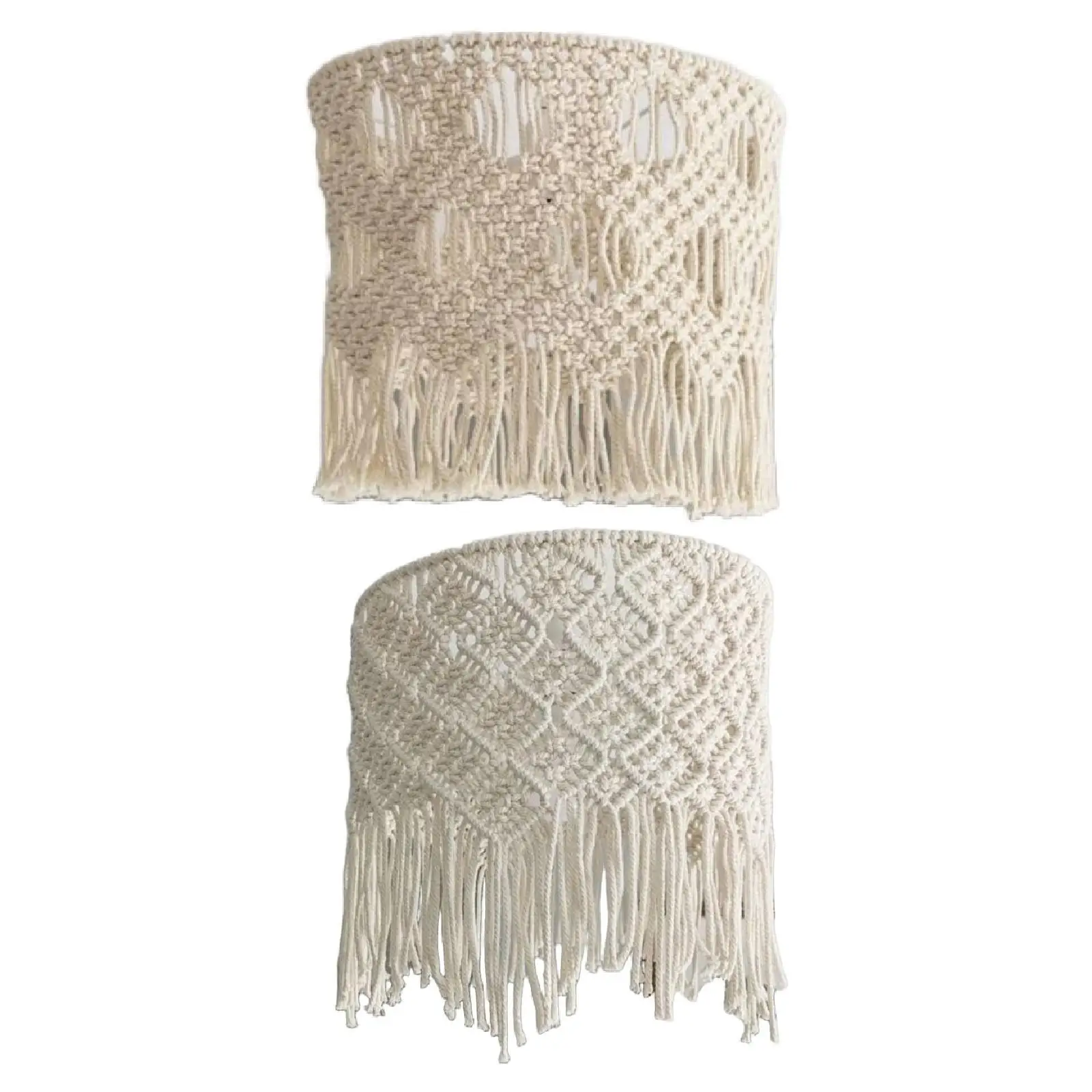 

Macrame Lampshade Bohemian Woven Boho Hanging Pendant Light Cover for Office