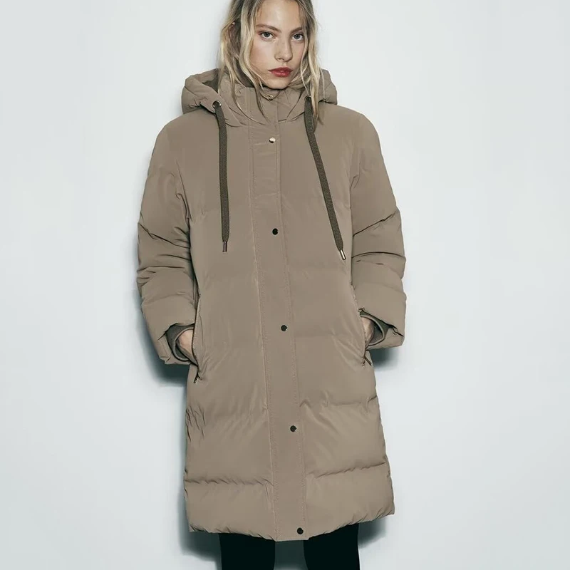 

Overcoat 2025 New Fashion Temperament Warm Hooded Women's Quilted Cotton Coat Winter Casual High Quality Women Cotton Coat H758