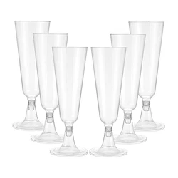 1/10Pcs Plastic Disposable Clear Champagne Cocktail Glasses Wine Cups Birthday Party Wedding Anniversary Festival Drinkware