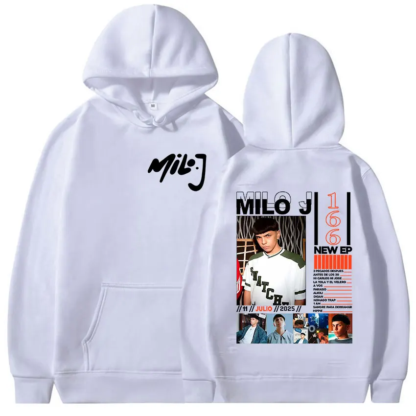 مغني الراب ميلو J 166 ألبوم 2025 الجرافيك هوديي الرجال الهيب هوب كنزة صوف البلوز القوطية موضة المتضخم هوديس الشارع الشهير #2