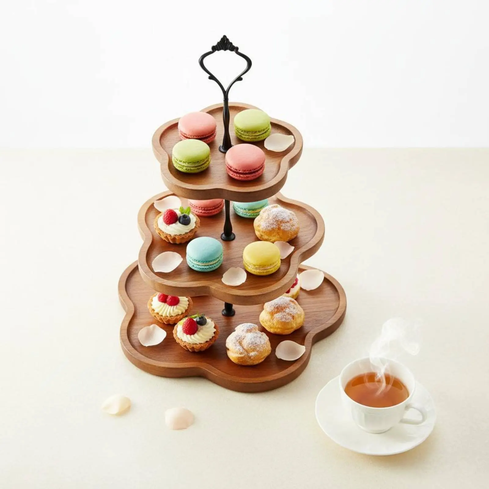 3 Tier Cupcake Stand Easy to Display Cupcake Display 2-Tier Cake Stand Stackable Trays Tiered Fruit Tray Moisture Resistant