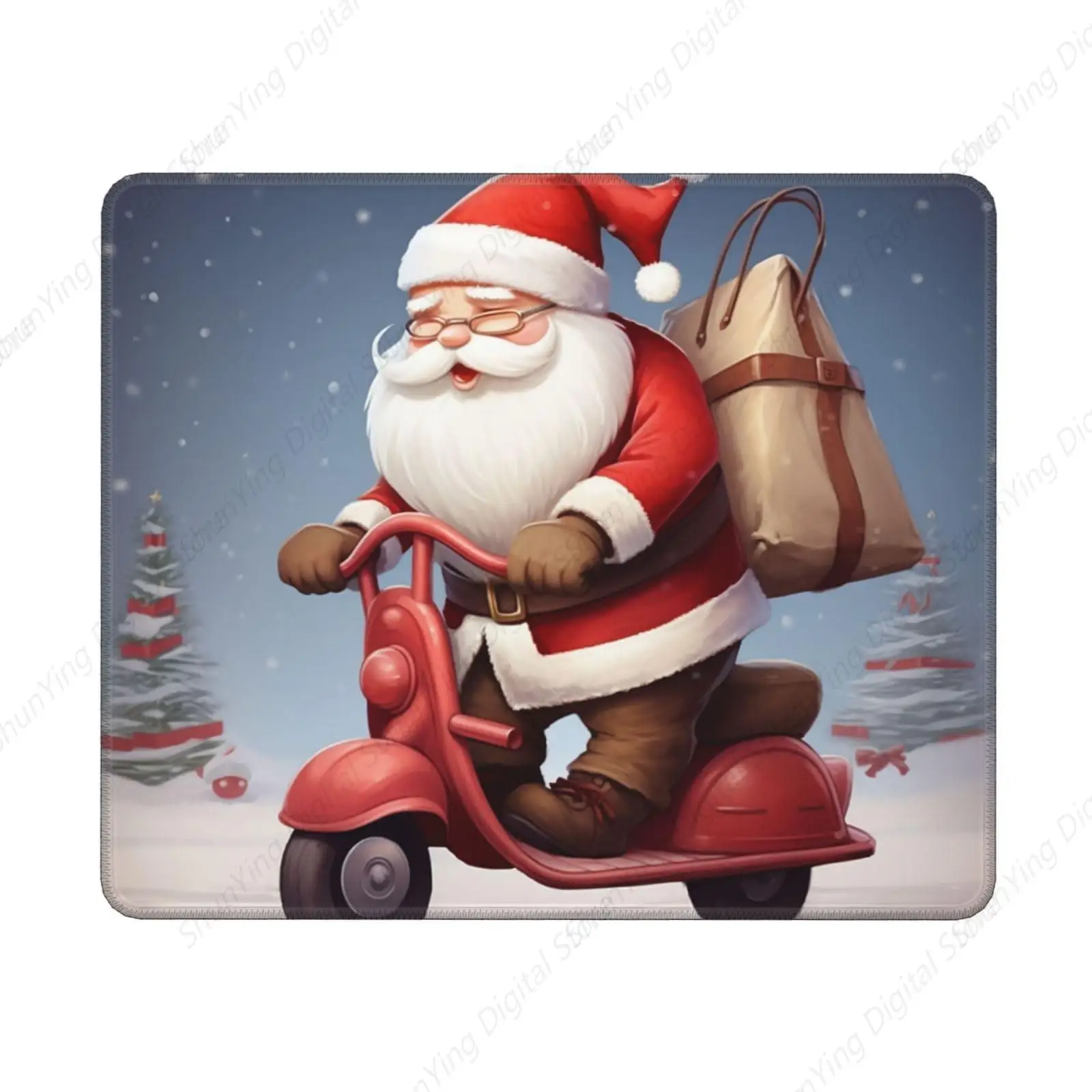 

Santa Claus Mouse Pad On Scooter Anti Slip And Washable Mouse Pad Computer Keyboard Mouse Pad Suitable For Home Office Use