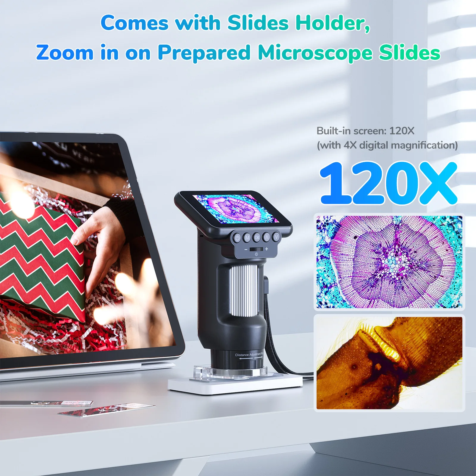 

Portable Handheld Digital Electron Microscope, Children's Gift Puzzle Toy, Multifunctional Magnifying Glass