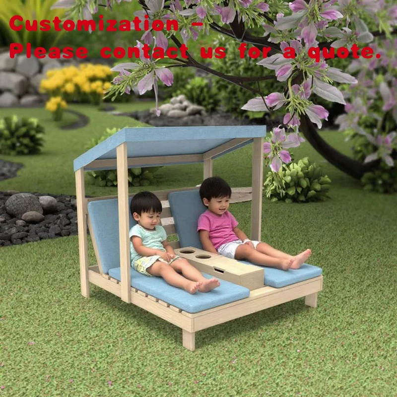 

custom.Kids Wooden Outdoor Foldable Sofa with Backrest Kids Beach Lounge Chair Camping and Backyard Furniture
