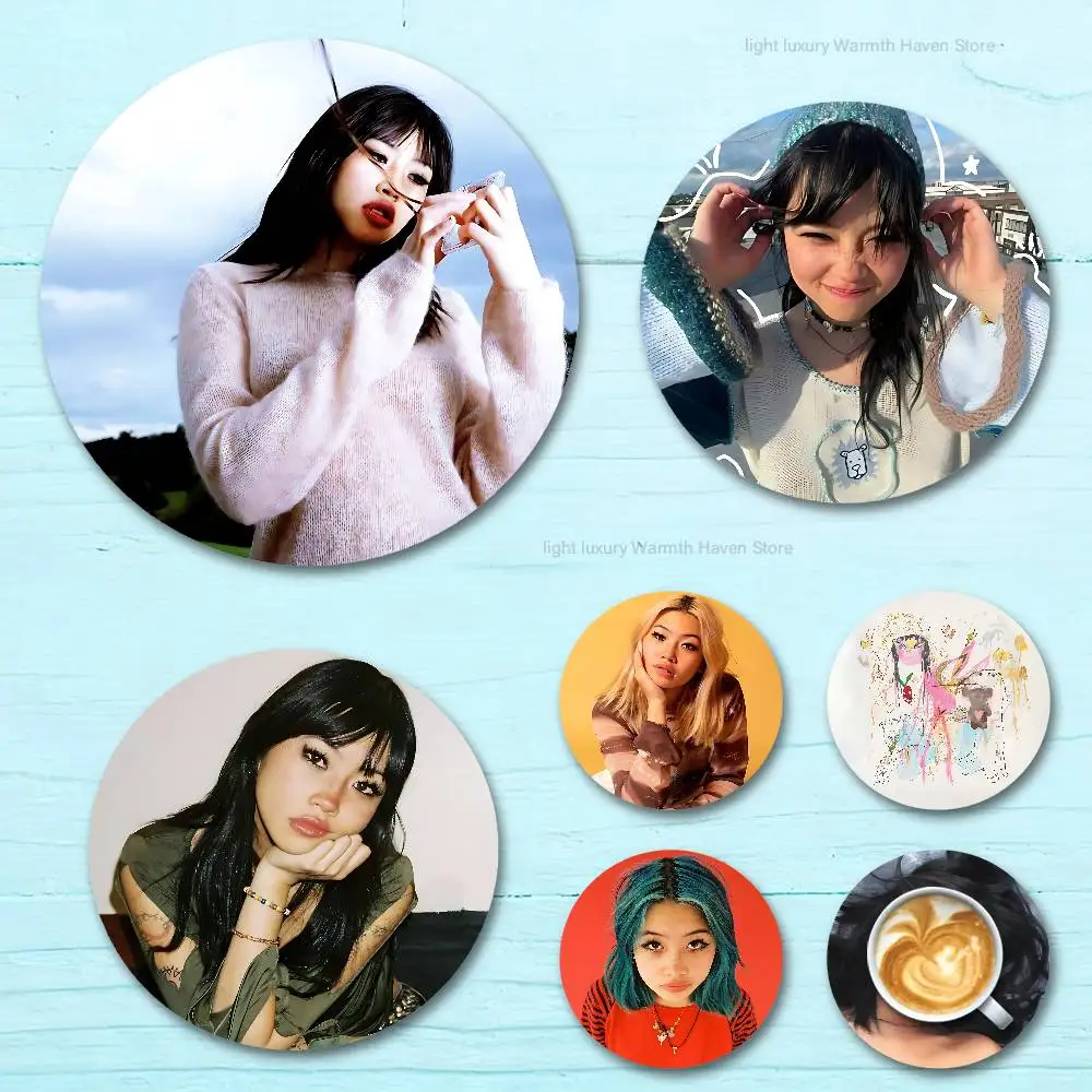 

B-Beabadoobees-S Beatopia Heat Resistant Round Wooden Coasters Non-slip Drink Cafe Decoration 2D Flat Color Print Coasters