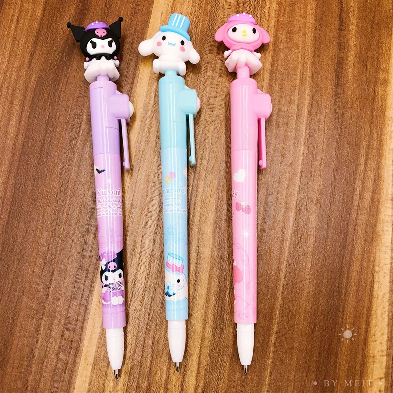 36 pcs/lot Sanrio Kawaii Kuromi Melody Cinnamoroll Rotatable Ballpoint Pen Cute Ball Pens School Office Writing Supplies