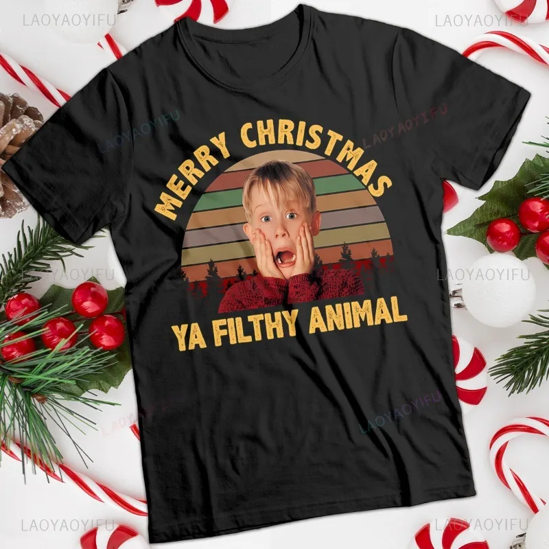 

80s Home Alone Christmas T-Shirt Funny Men's T Shirt Woman Tees Funny Graphic T Shirts Humor Style Shirt Personalized Clothing