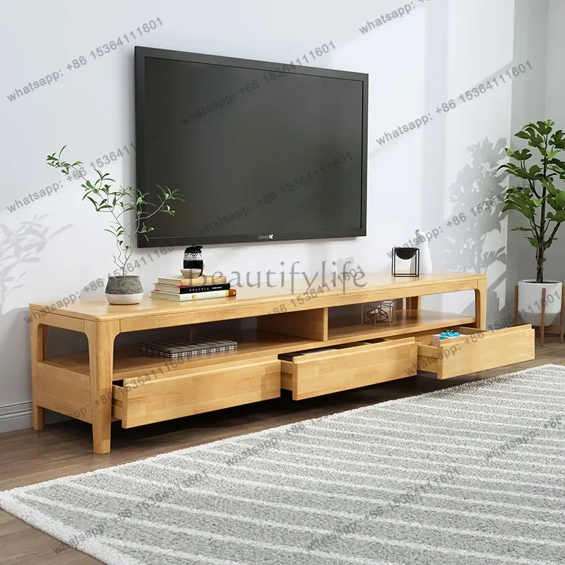 Factory Direct Chinese Style Simple TV Stands Nordic Solid Wood Three-drawer Modern TV Stands Living Room Household Furniture Ta