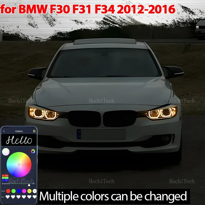 

DTM multi-colored Ring Angel Eyes RGB LED Phone App control for BMW 3 Series F30 F31 F34 2012 2013 2014 2015 2016