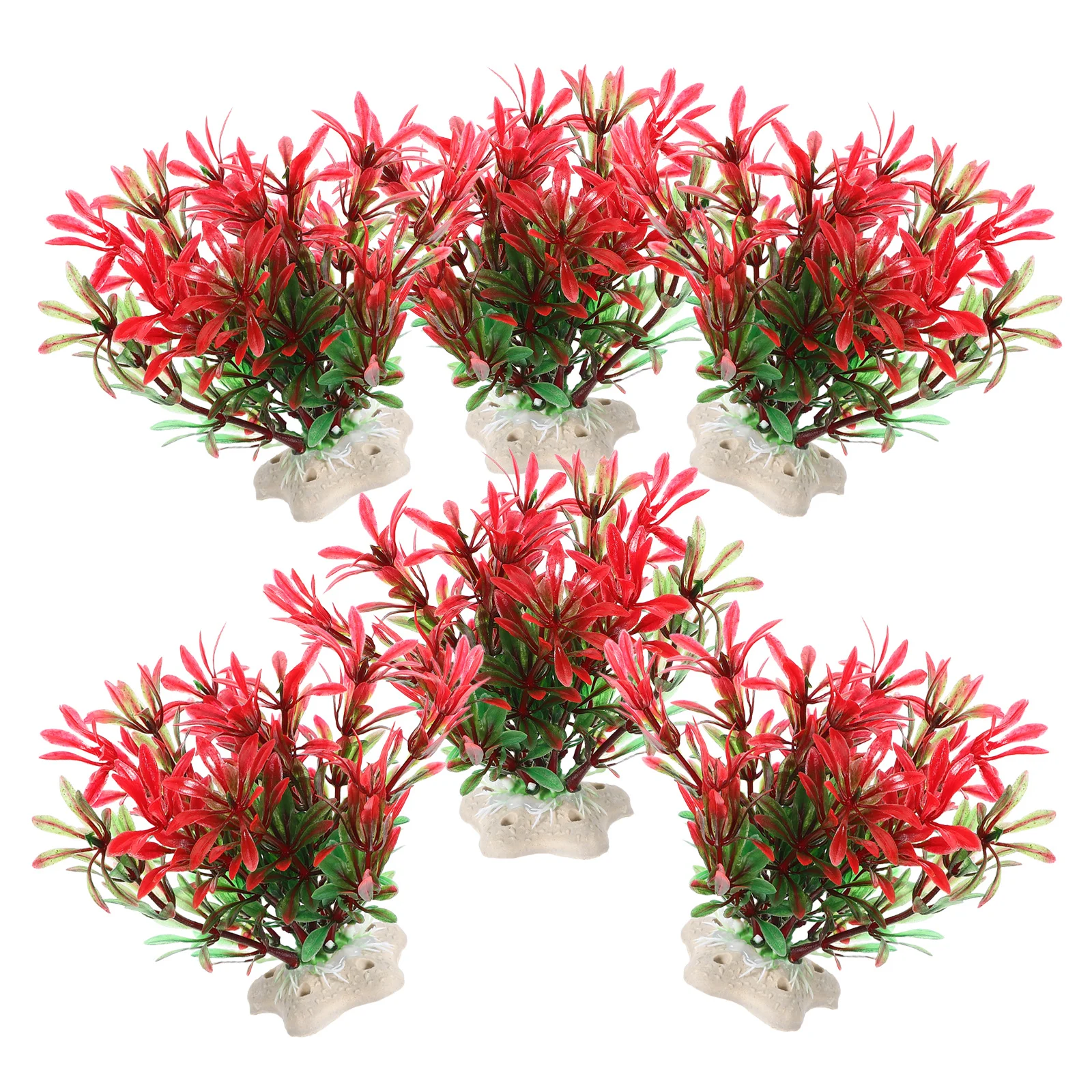 

6Pcs Fish Tank Decorative Aquarium Plants Realistic Plastic Decorations Small Aquarium Landscaping Accessories