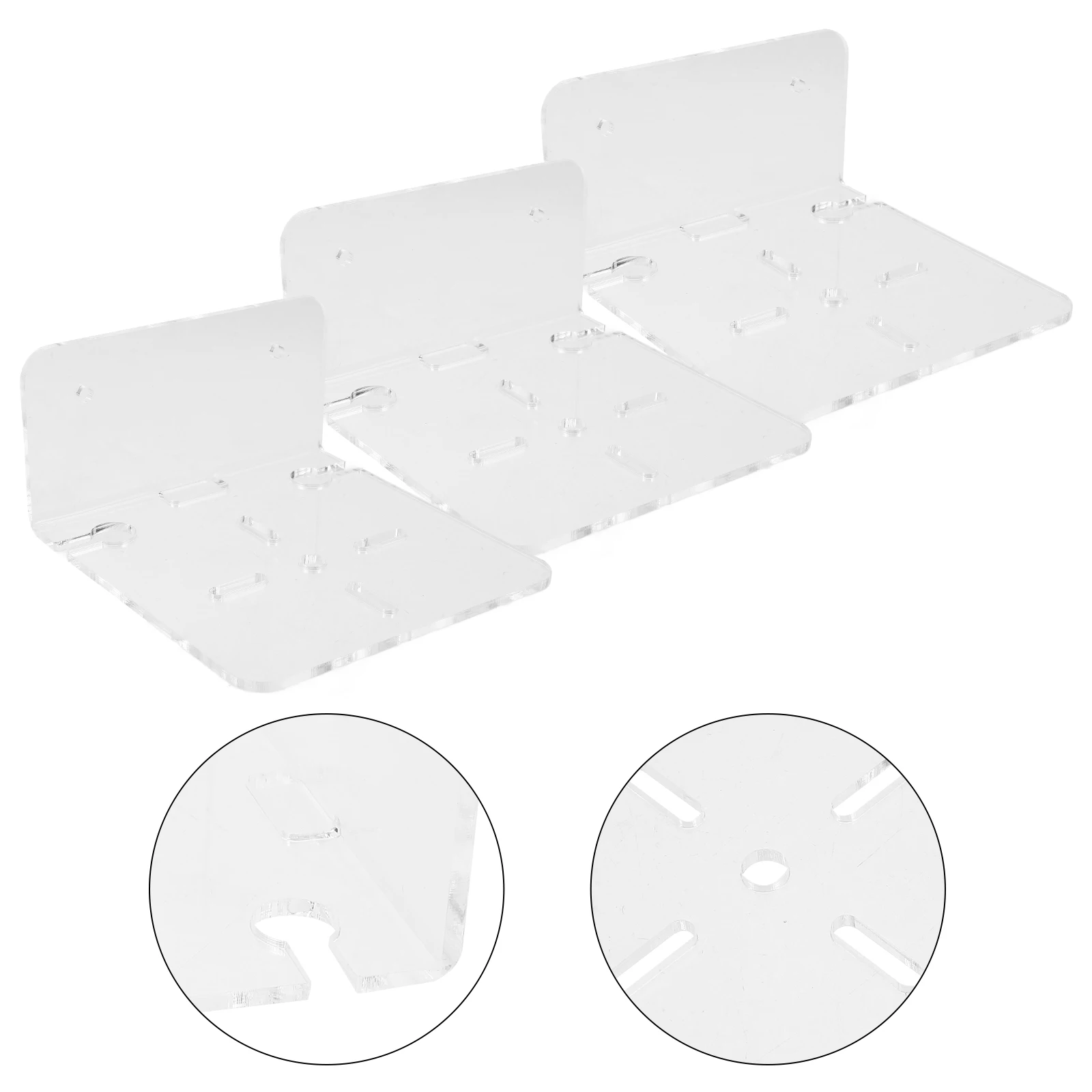

3pcs Acrylic Mount Shelf Security Camera Monitor Speaker Holder Clear Floating Shelves Home Space Saving Shelf Security