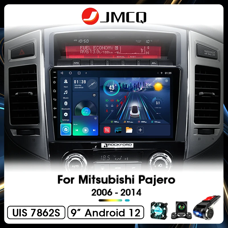 JMCQ Android 12 Car Stereo Radio Multimedia Video Player For Mitsubishi Pajero 4 V80 V90 2006 - 2014 2 Din dvd Head Unit Carplay