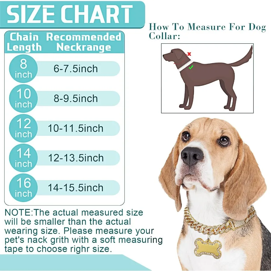 سلسلة الكلب طوق الماس الذهبي مع علامات مجوهرات معرف الحيوانات الأليفة أحجار الراين الفولاذ المقاوم للصدأ ربط معدني طوق المشي سلسلة قلادة f #2