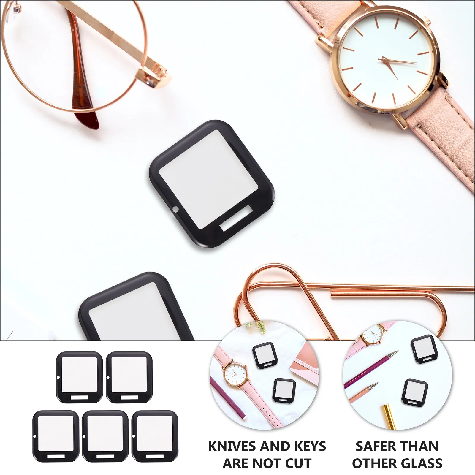 5Pcs Smart Watch Screen Protector PVC Protective Film Scratch Resistant Fingerprint Proof for Sq Watch Protector