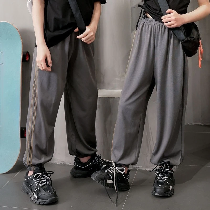 

2026 Kids‘ Striped Breathable Mosquito Pants, Summer Casual Long Trousers for Boys & Girls Loose Fit Sport Bottoms New Arrival