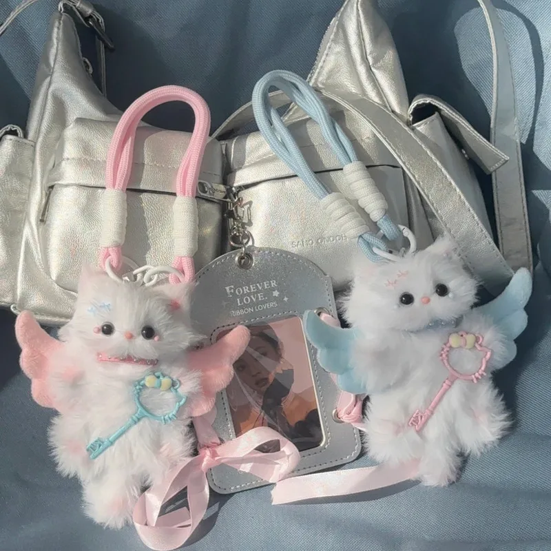 

LEEQEJ Angel Cat Pendant Wish Cat Doll Bag Hanging Figure Toy - Unique Holiday Gift for Cat Lovers