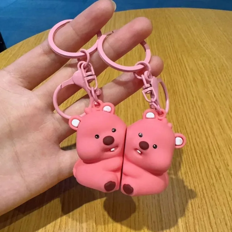 

New Loopy cartoon character cute doll model magnetic keychain creative kawaii figure pendant student backpack accessory toy gift
