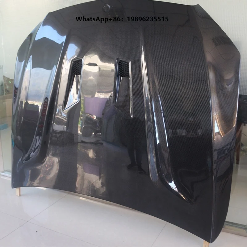 Car Upgrade Carbon Fiber Hood with Screws New Condition Bolt-On Black 2014-2021 W205 Wet Carbon Fiber