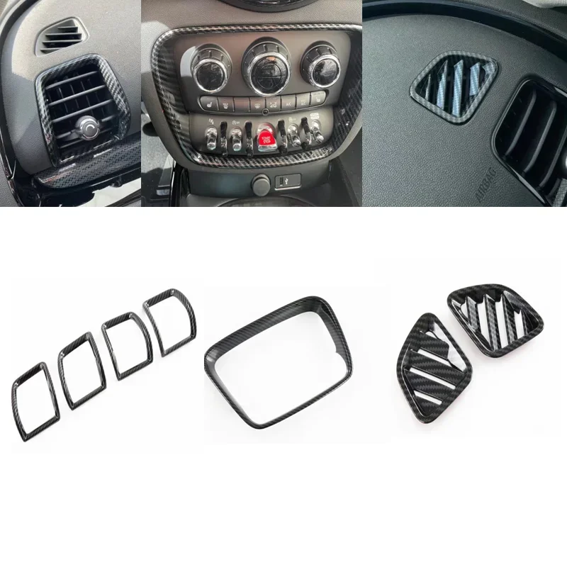 Interior Accessories For Mini Cooper Clubman 2022 ABS Carbon Fiber Side Upper Air Condition Cover Trim AC Switch Button Frame