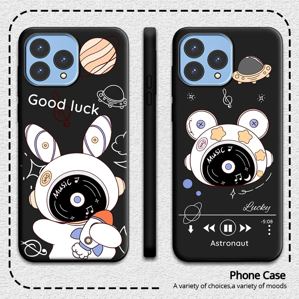 For Cubot P80 Case CubotP80 Cute Astronaut Black Phone Cases For Cubot P80 Red Lip Love Airplane Route Silicone Cover Fundas