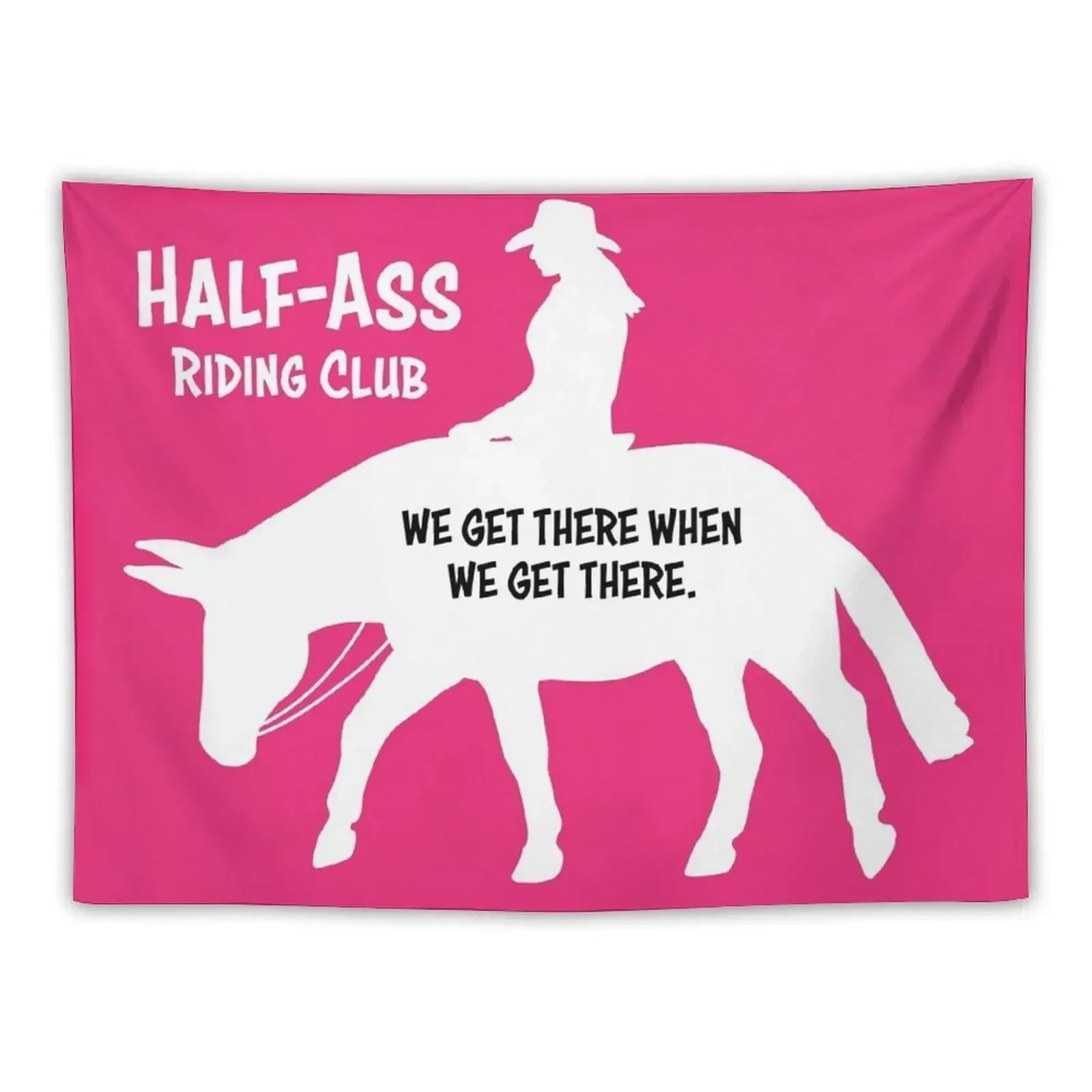 Mule Riding Club Version 2 - White - FEMALE RIDER Tapestry Decoration Pictures Room Wall Wall Carpet Tapestry