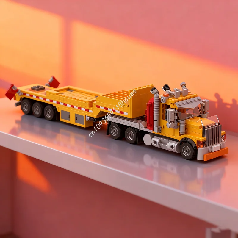 

697 шт. MOC, американский строительный грузовик и степ-сирод, модель строительных блоков, игрушки «сделай сам», креативная идея, кирпич, рождественские подарки на день рождения