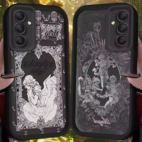 Retro Style Cupid Angel Case for Samsung Galaxy A55 A35 A15 A25 A16 A06 A05 A05S A24 A13 A23 A12 A22 A32 A52 A71 A51 4G Funda