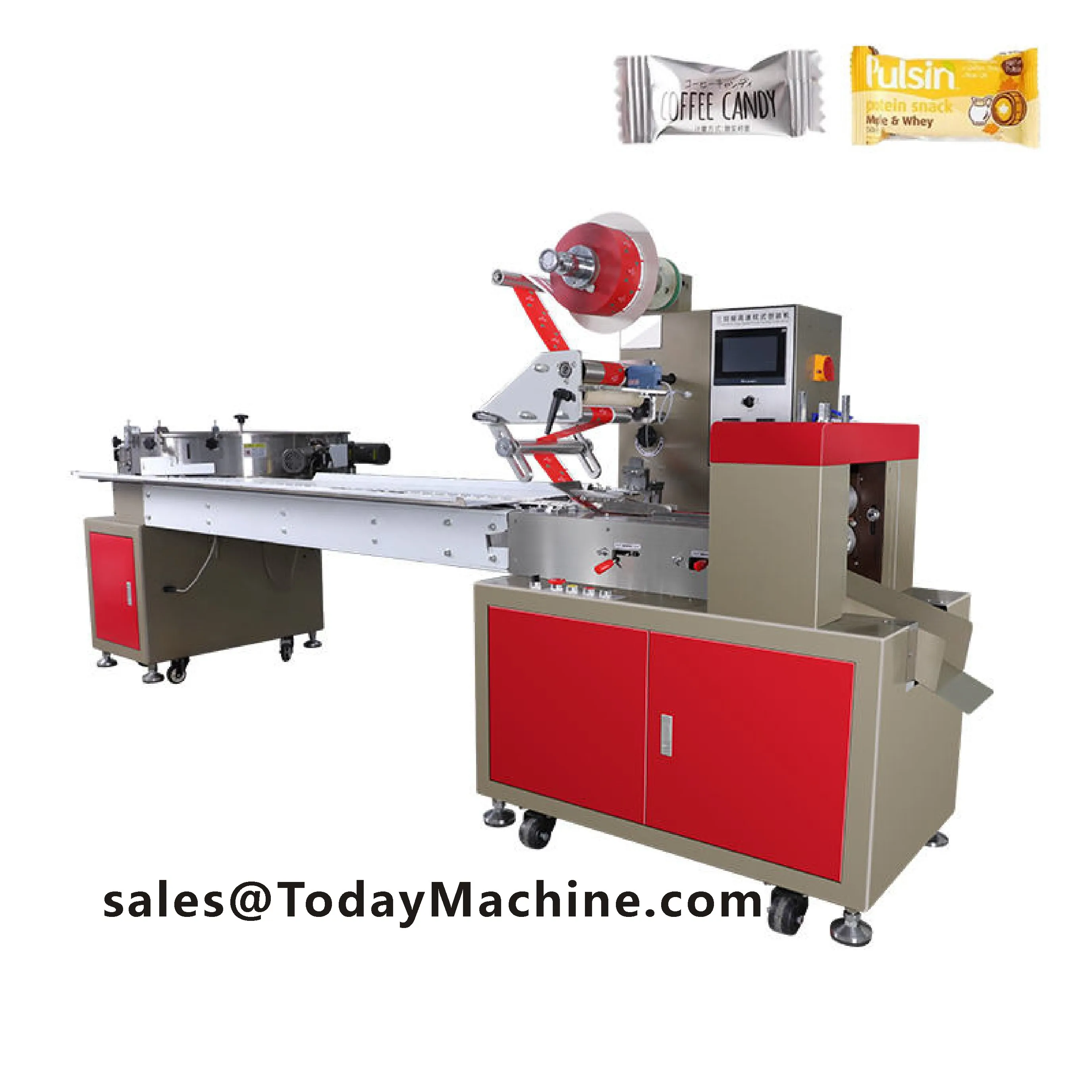 Cookie Flow Wrapping Machine Multi-function Food Pillow Type Bag Noodles Flow Packaging Machine