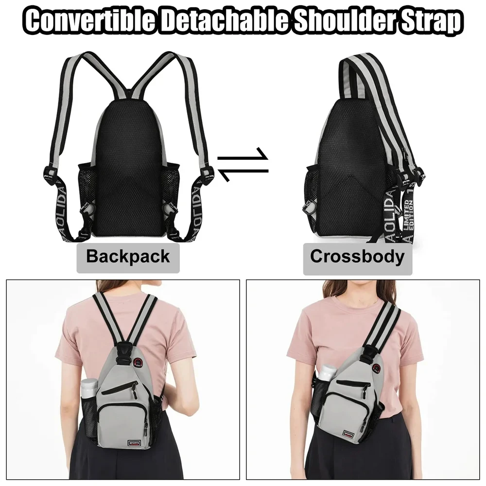 Bolso Bandolera Impermeable para Senderismo y Ciclismo, Mochila Cruzada Transpirable con Correa de Hombro Ajustable