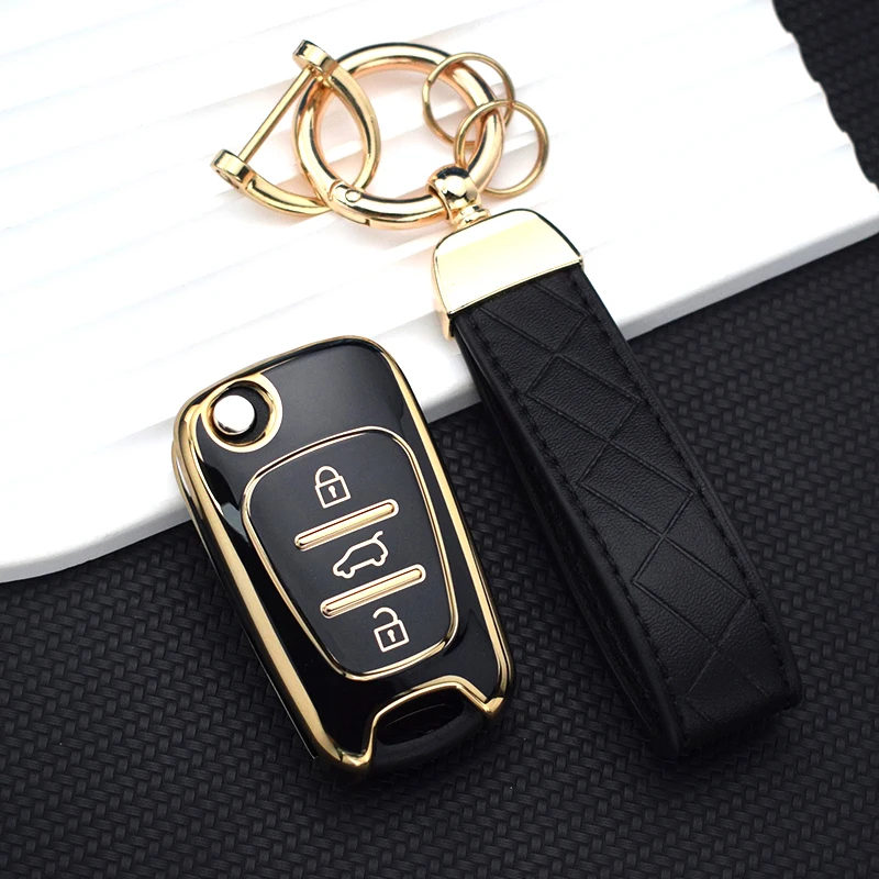 TPU Shell Fob For Kia Rio K7 K5 Sportage Sorento For Hyundai I20 I30 Elantra Azera Veracruz Veloster Car Folding Key Case Cover