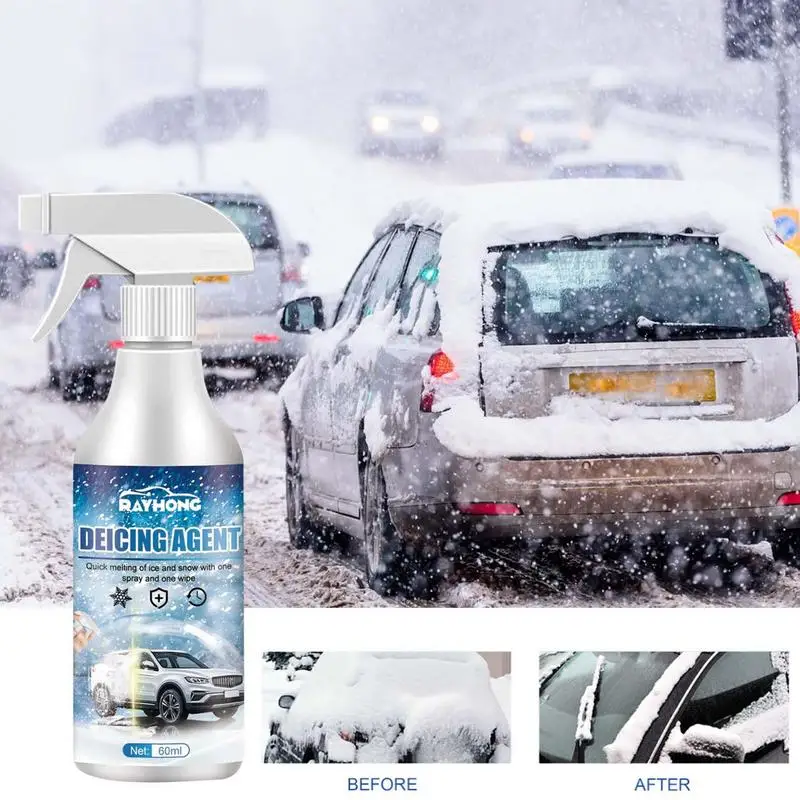 Cars Ice Melting Agent 60ml Powerful Fast Snow Cleaner vehicle Accessory For Instantly Melting Ice On Glass Exhaust Pipe Mirrors