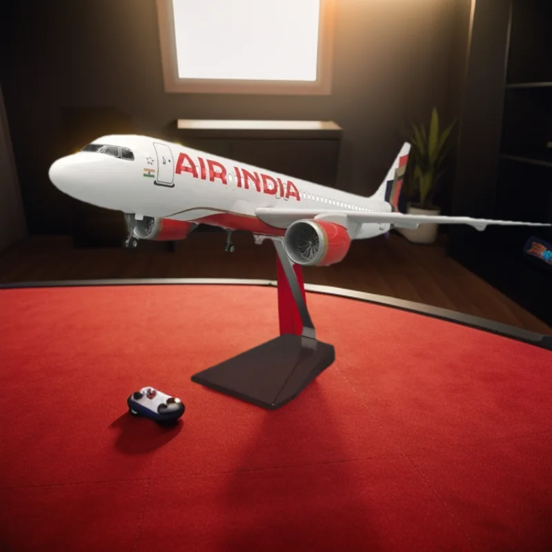 

47cm Model Aircraft Air India A320neo Airplane Toys Boys With Lights And Base 1/80 Scale Planes Adults Fun Collection Display